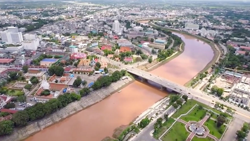 Aerial Video city pitsanuloke thailand