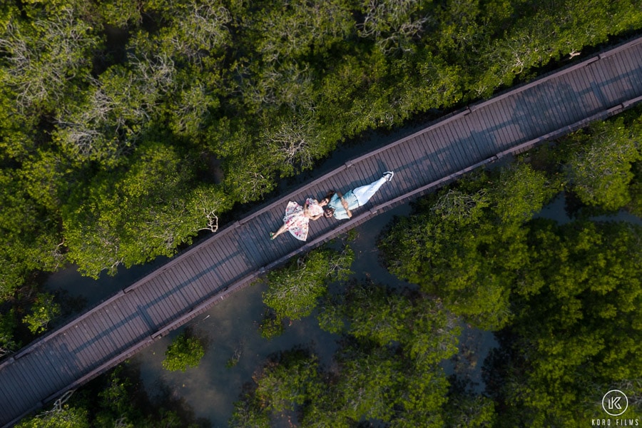 Preshoot couple Sleeping in the forest drone