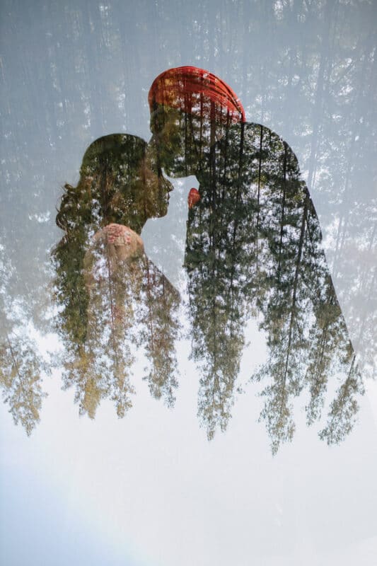 Prewedding Pine forest Reflection Photography