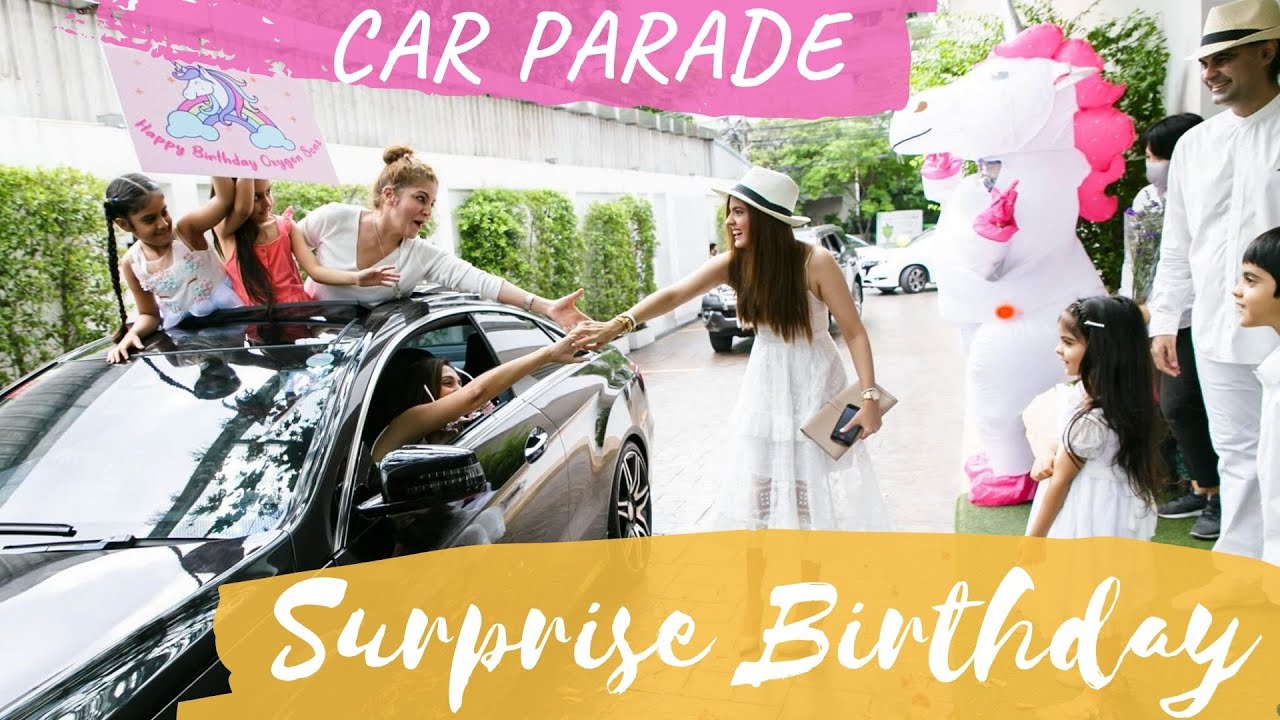 Surprise birthday car parade video videographer Bangkok Thailand