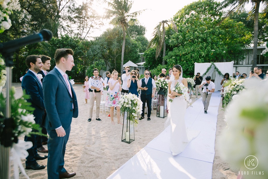 Western Wedding Bride walked into ceremony at Veranda Resort & Villas Hua Hin