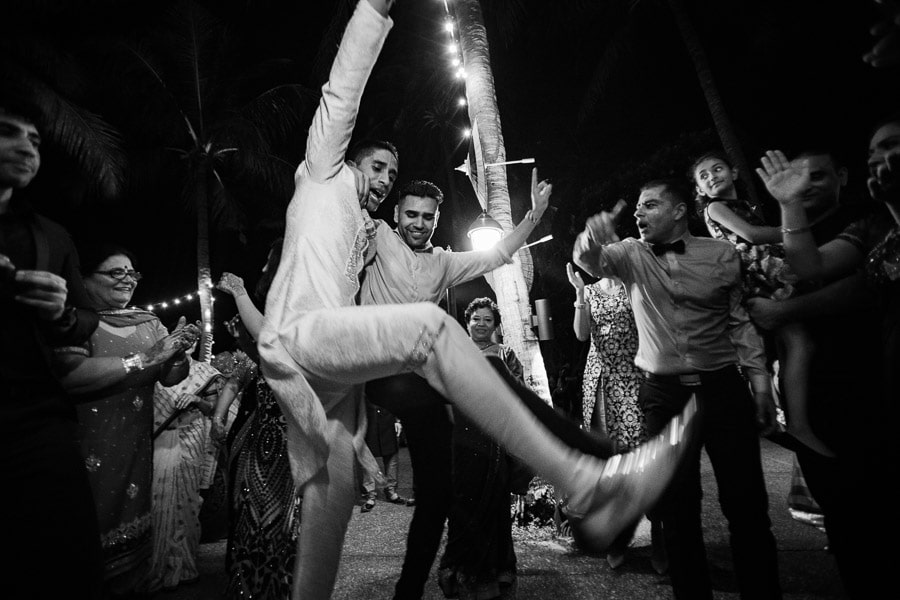 Groom Barad Wedding dance step Black and white picture