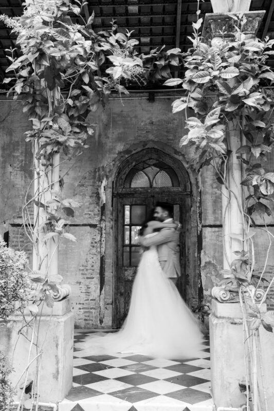 Black and white pre wedding portrait at Benedict Studio, Bangkok pre wedding photographer KORO FILMS